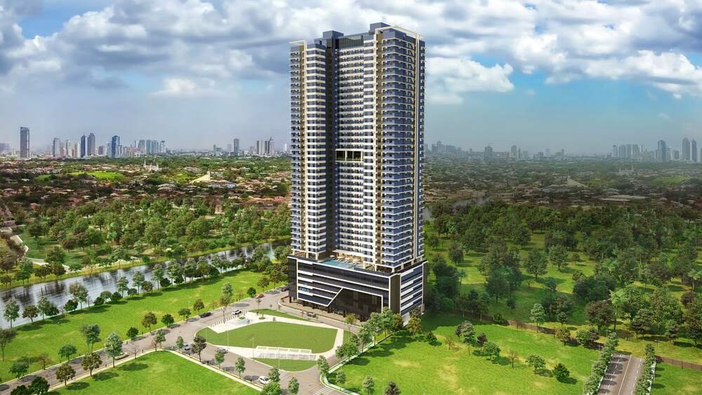 Aerial view of Cirrus tower in Bridgetowne East, Pasig